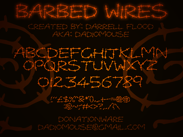 Barbed Wires Font poster