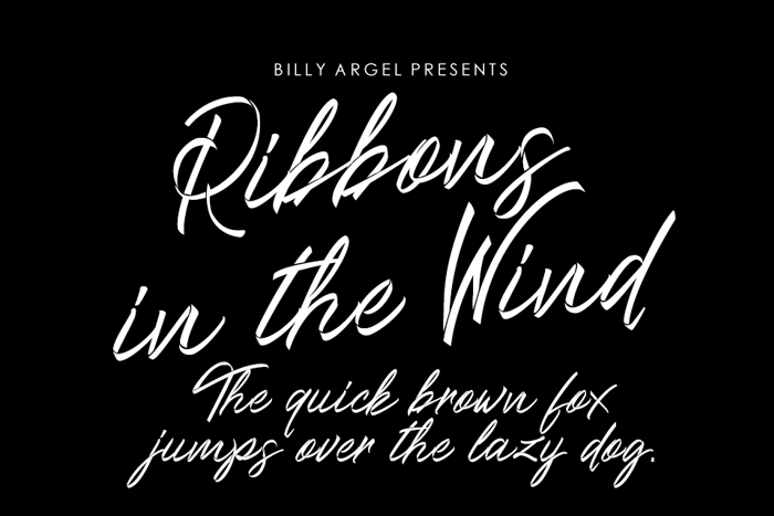 Ribbons in the wind Font poster