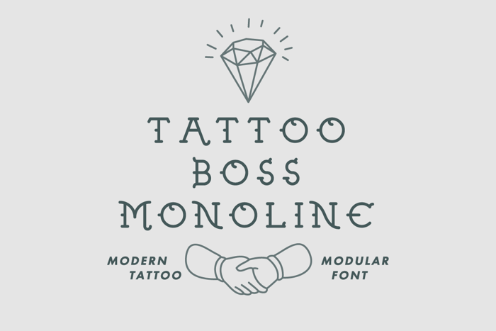 Tattoo Boss Monoline Font poster