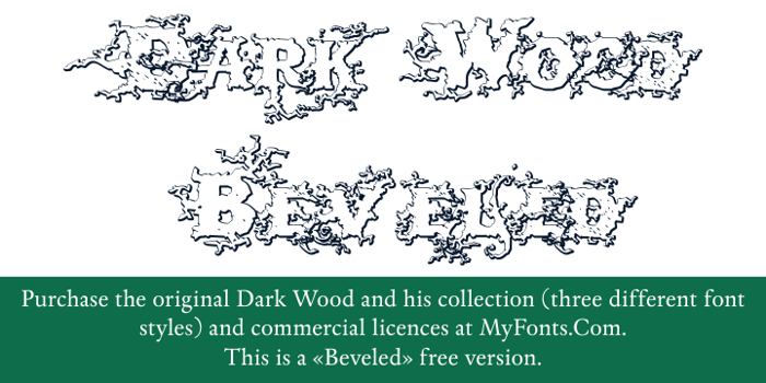 DarkWoodBeveled Font poster