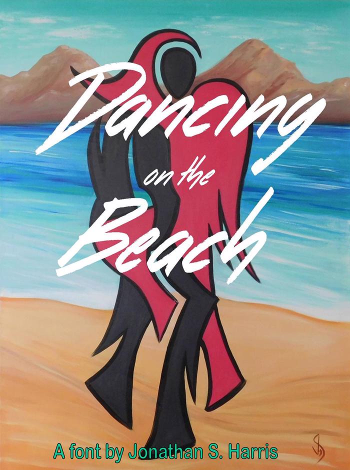 Dancing on the Beach Font poster