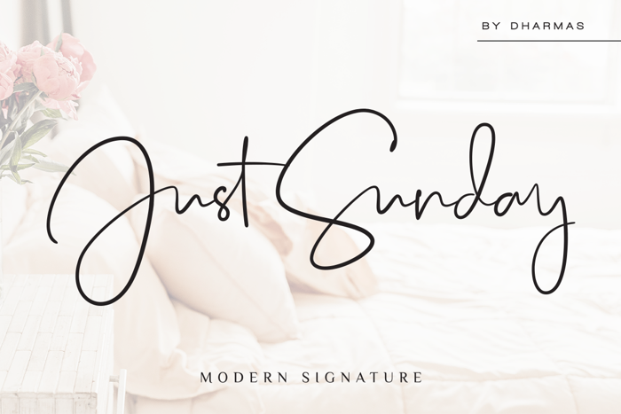 Just Sunday Font poster