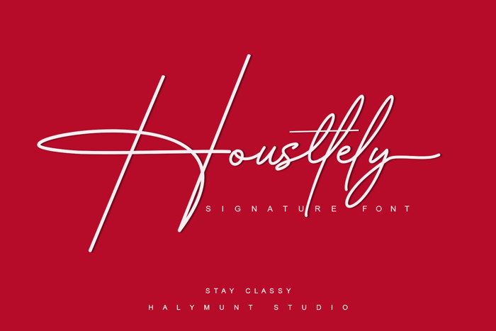 Housttely Signature Font poster