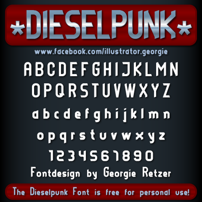 DIESELPUNK Font poster