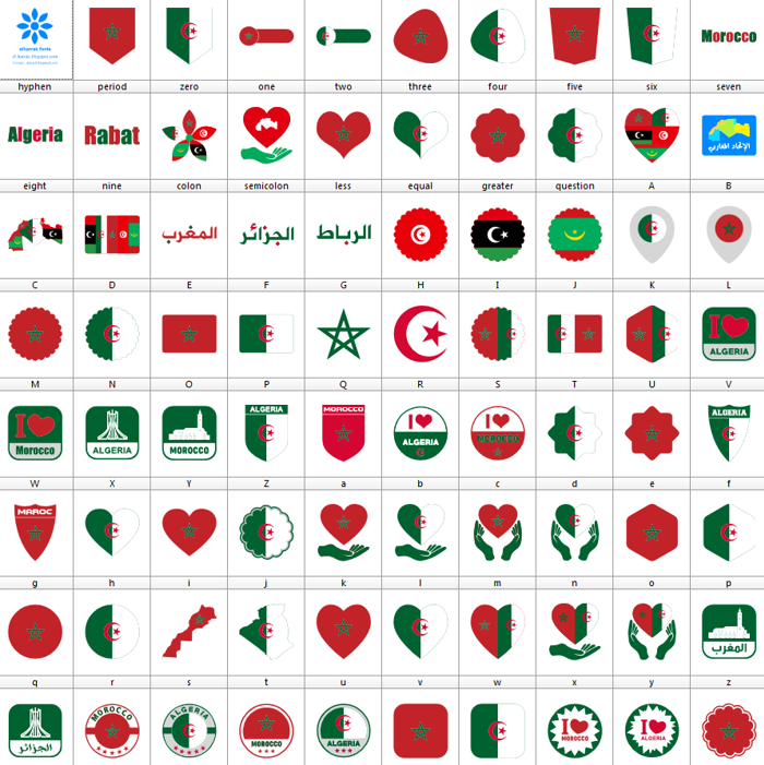 Font Morocco Algeria poster