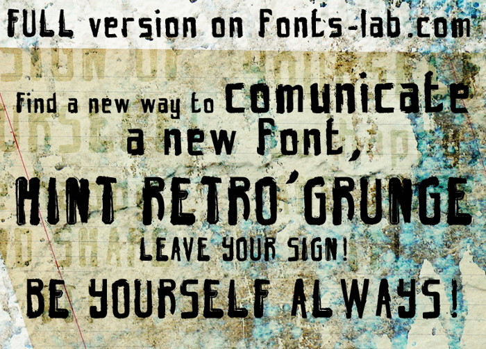 hint retrò grunge Font poster