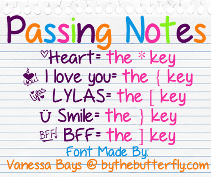 PassingNotes Font poster