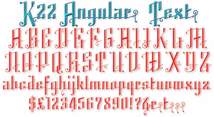 K22 Angular Text Font poster