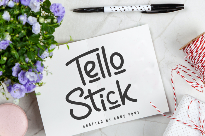 Tello Stick Font poster