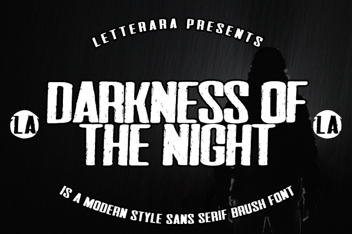 Darkness of the night Font poster