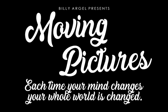 Moving Pictures Font poster