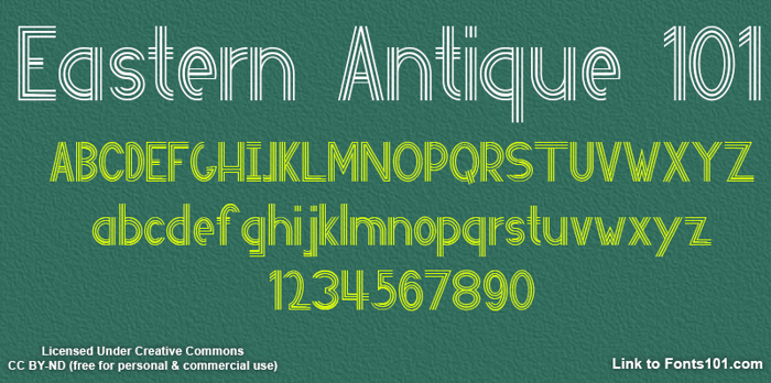 Eastern Antique 101 Font poster
