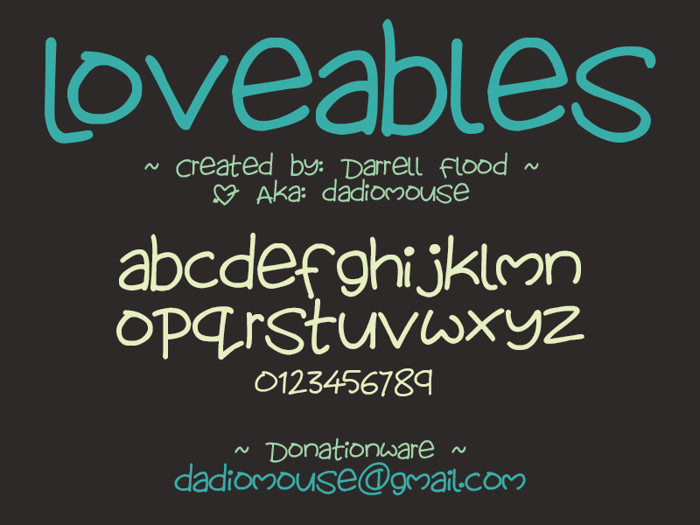 Lovables Font poster