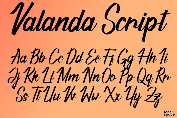 Valanda Script Font poster