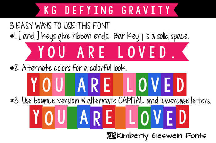 KG Defying Gravity Font poster