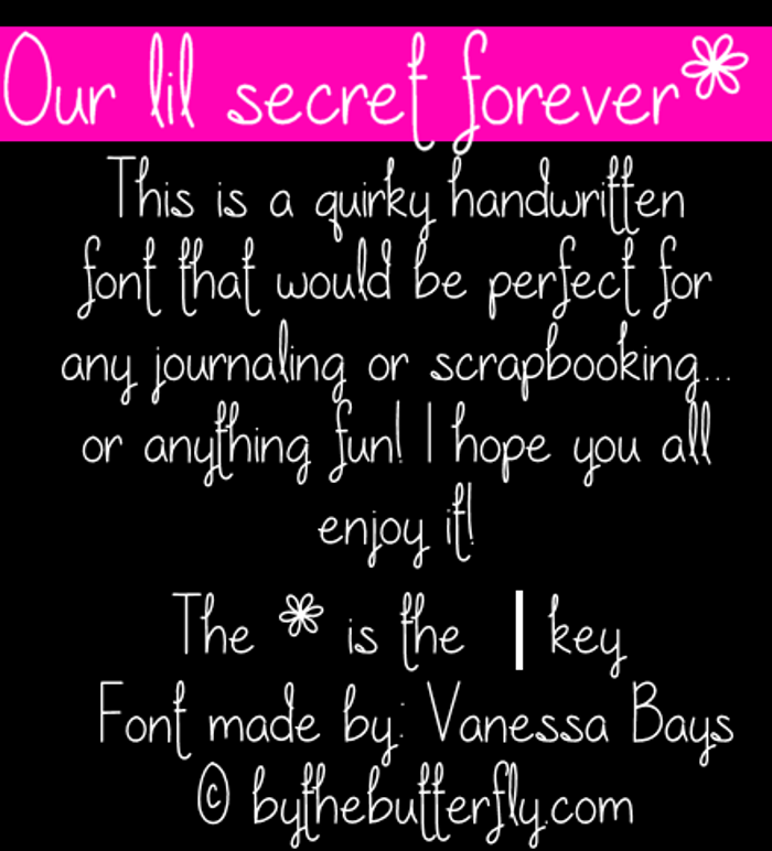 Our lil secret forever Font poster