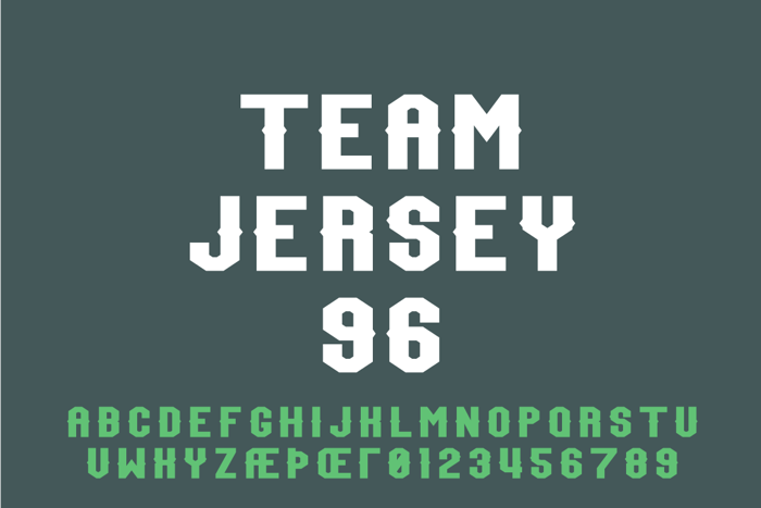 team jersey font