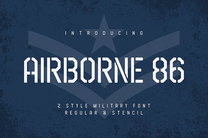 Airborne 86 Stencil Font poster