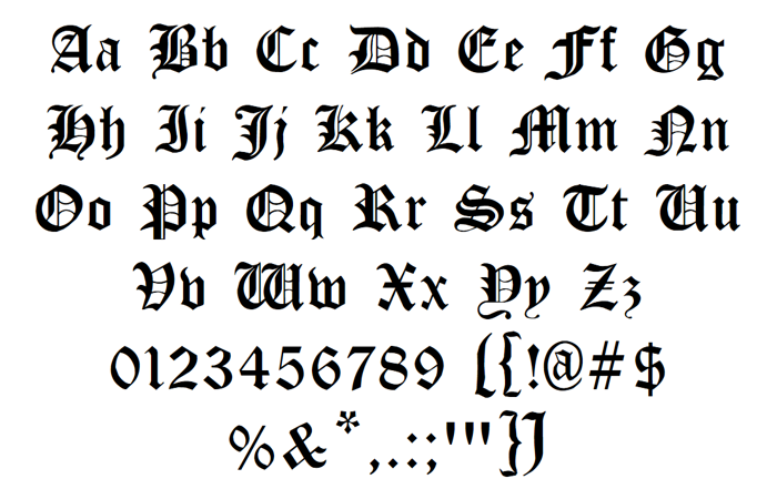 Cloister Black Font poster