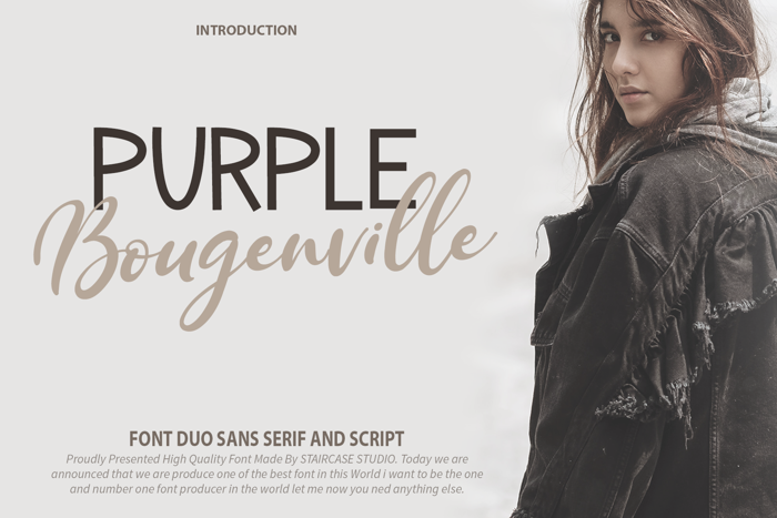 Purple Bougenville Sans Font poster