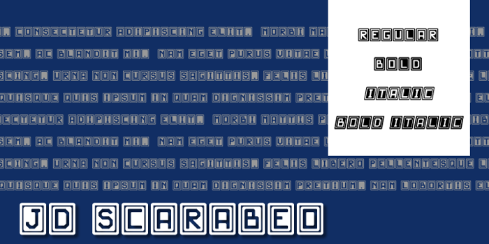 JD Scarabeo Font poster