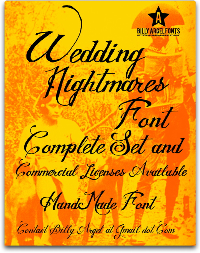 WEDDING NIGHTMARES Font poster