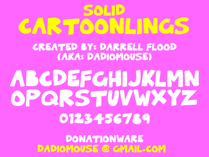 Solid Cartoonlings Font poster