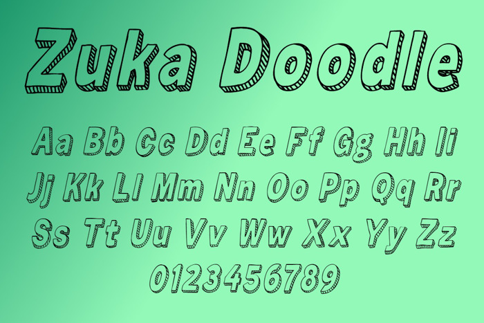 Zuka Doodle Font poster