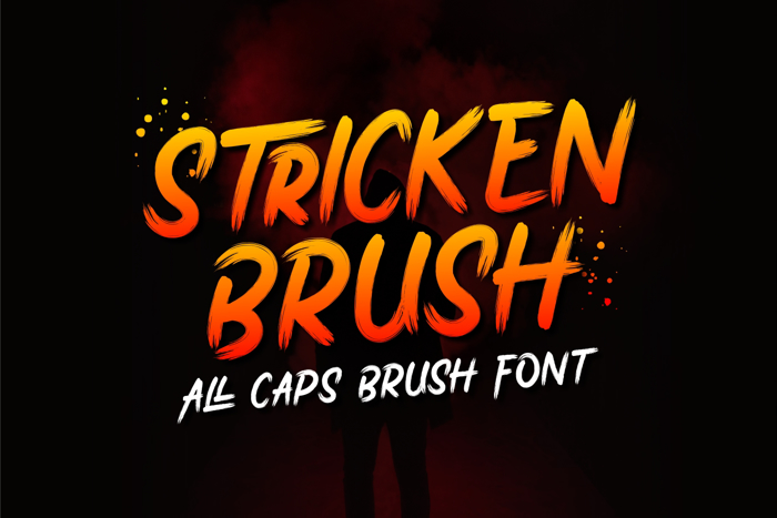 Stricken Brush Font poster