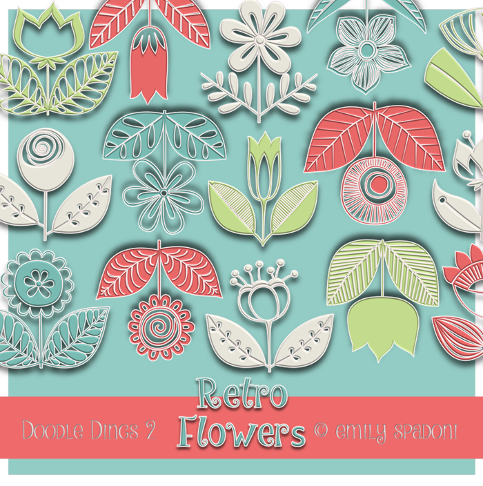 DoodleDings 2 RetroFlowers Font poster