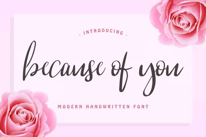 Because Of You Font poster