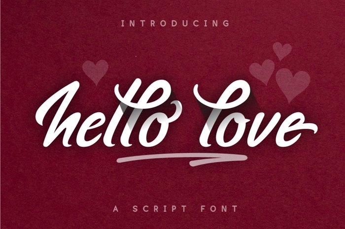 Hello Love Font poster