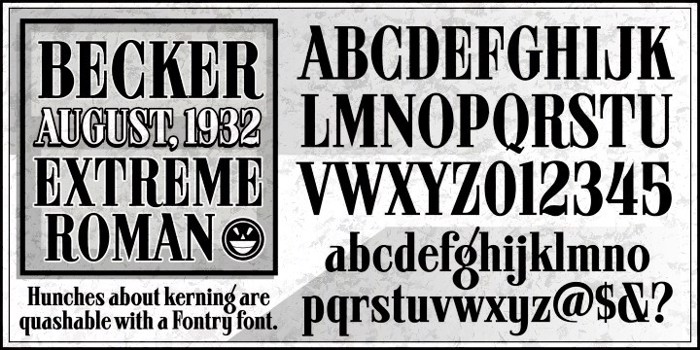 ARB 08 Extreme Roman AUG-32 CAS Font poster