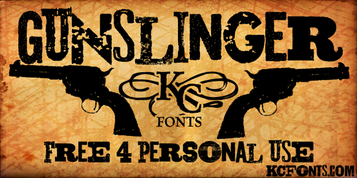 Gunslinger Font poster