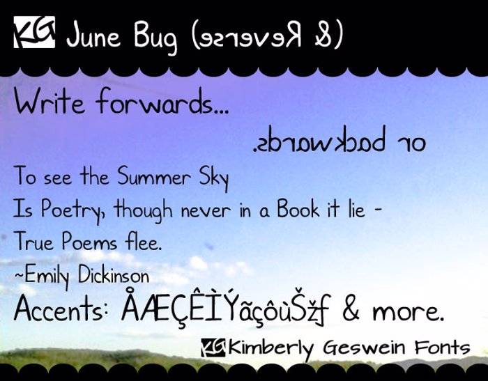 KG June Bug Font poster