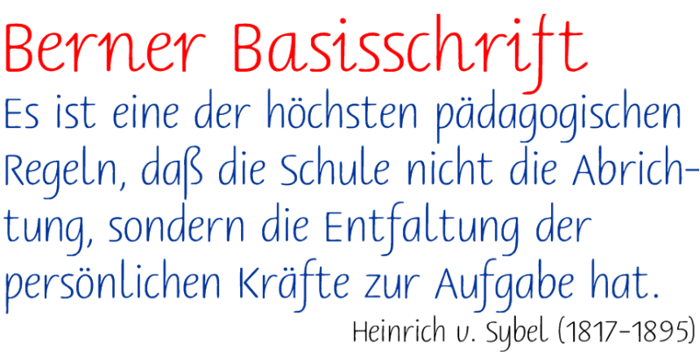 Berner Basisschrift Font poster