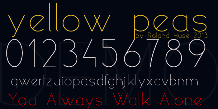 yellow peas demo Font poster