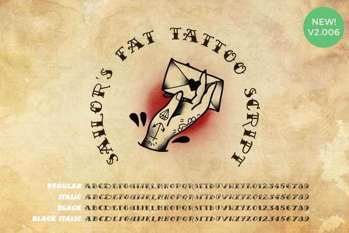 Sailor's Fat Tattoo Script Font poster