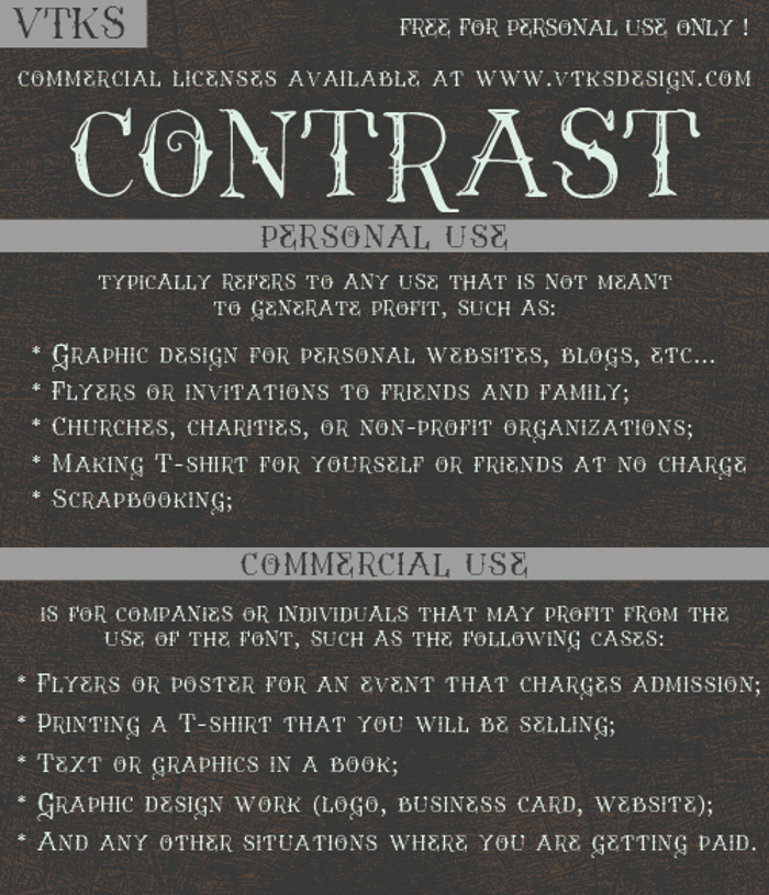 Vtks Contrast Font poster