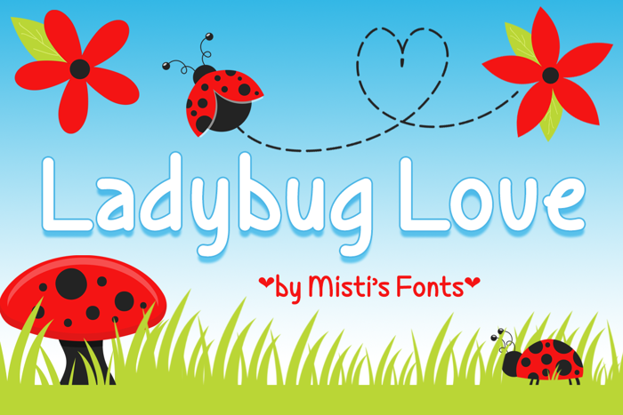 Ladybug Love Font poster