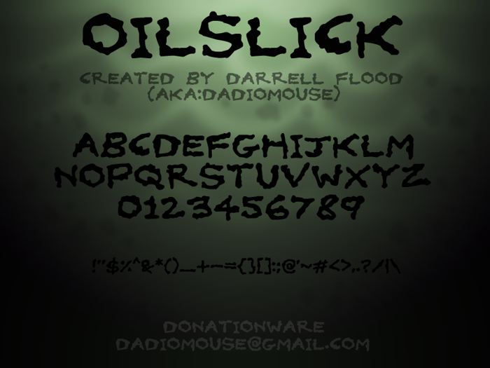 Oilslick Font poster