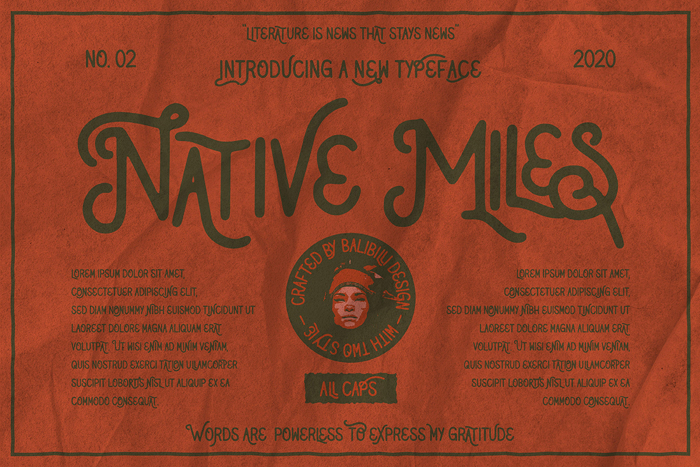 Native Miles Type Font poster