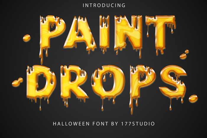 Paint Drops Font poster