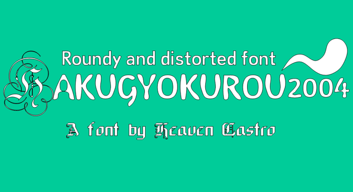 Hakugyokurou 2004 Font