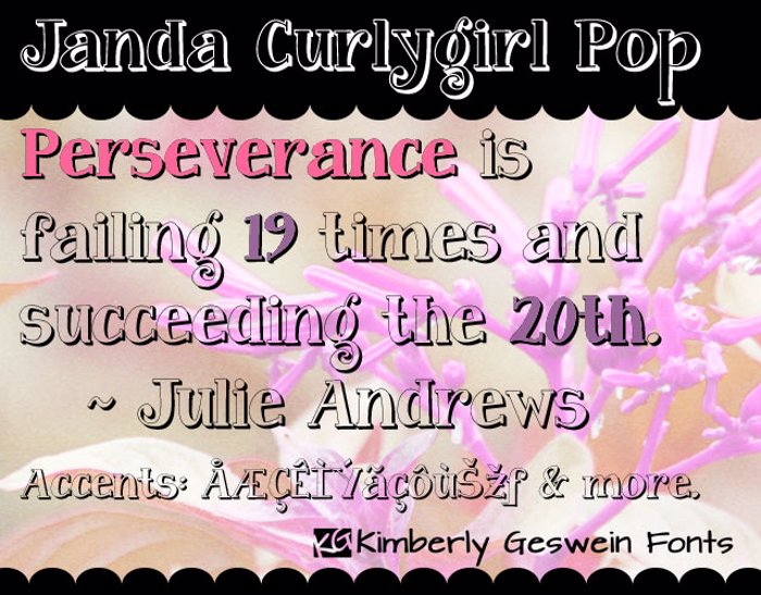 Janda Curlygirl Pop Font poster
