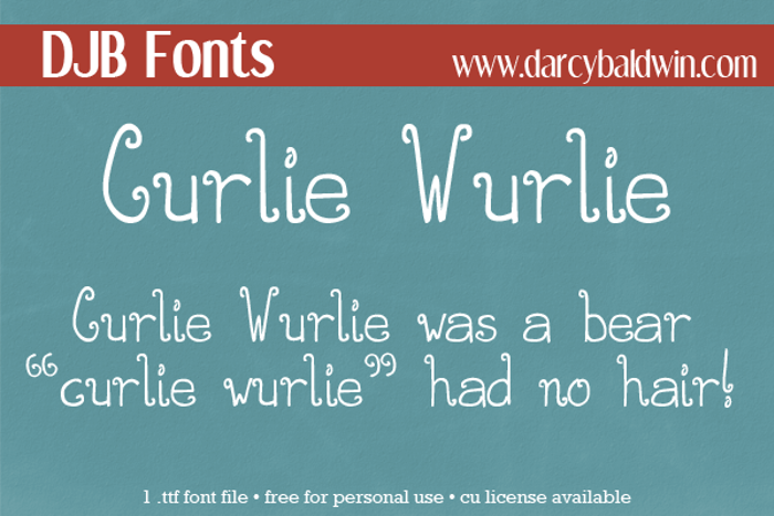 DJB CURLIE WURLIE Font poster