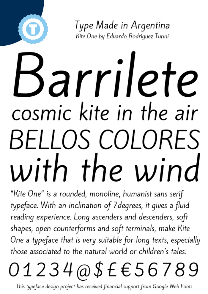 Kite One Font poster