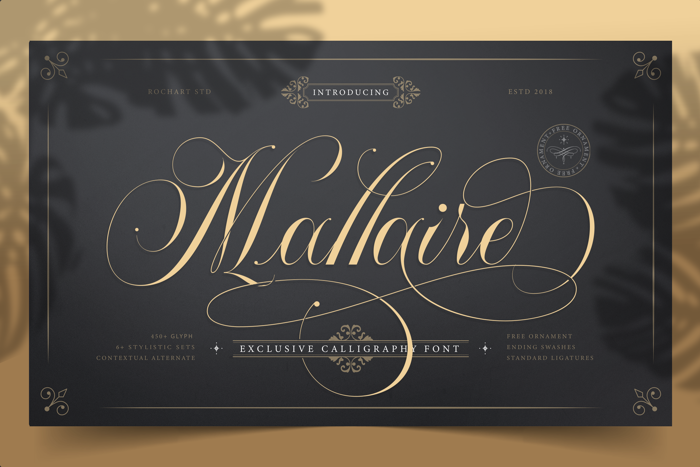 Mallaire Calligraphy Font poster