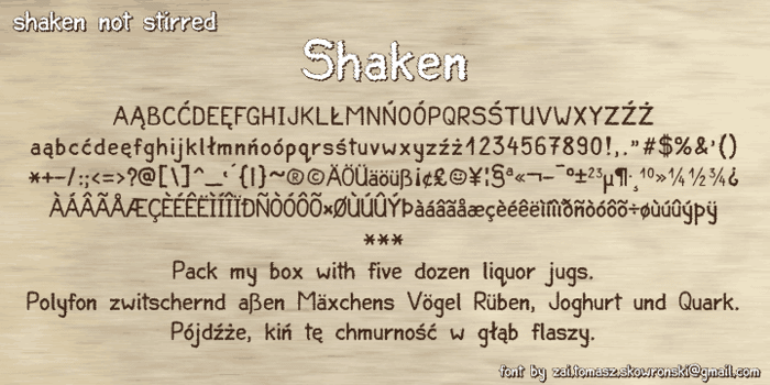 Shaken Font poster