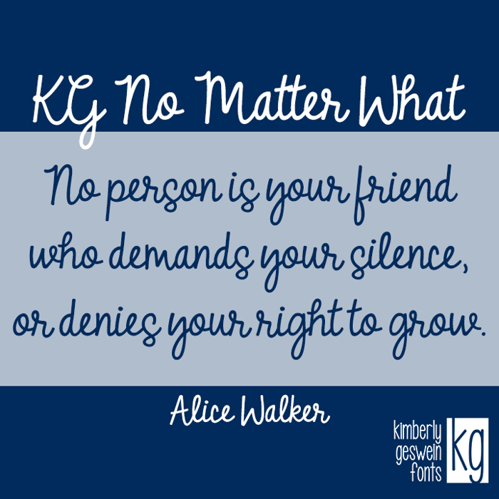 KG No Matter What Font poster